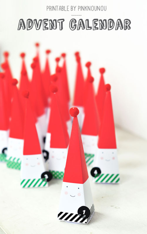 Free Printable Santa Advent Calendar by PinkNounou || Printable Santa Advent Calendar - PinkNounou || The Printable Advent Calendar: Little Christmas Boxes! || Letters from Santa Blog